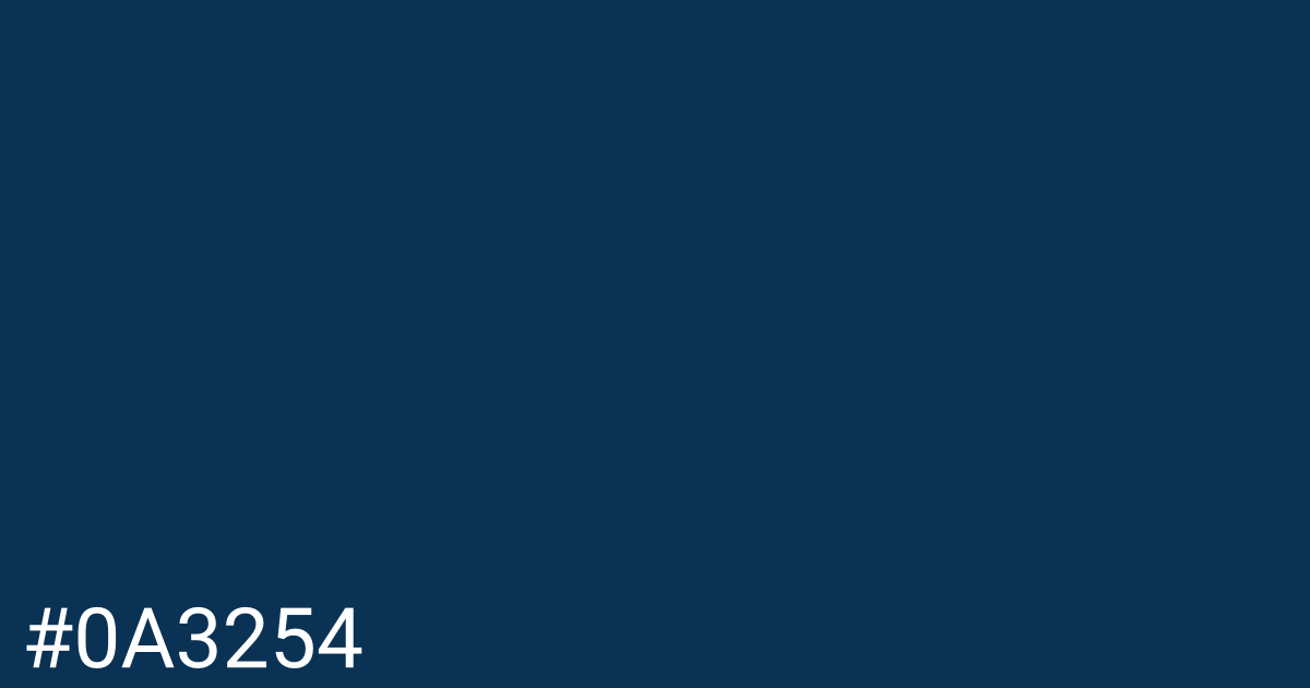 Hex color #0a3254 graphic