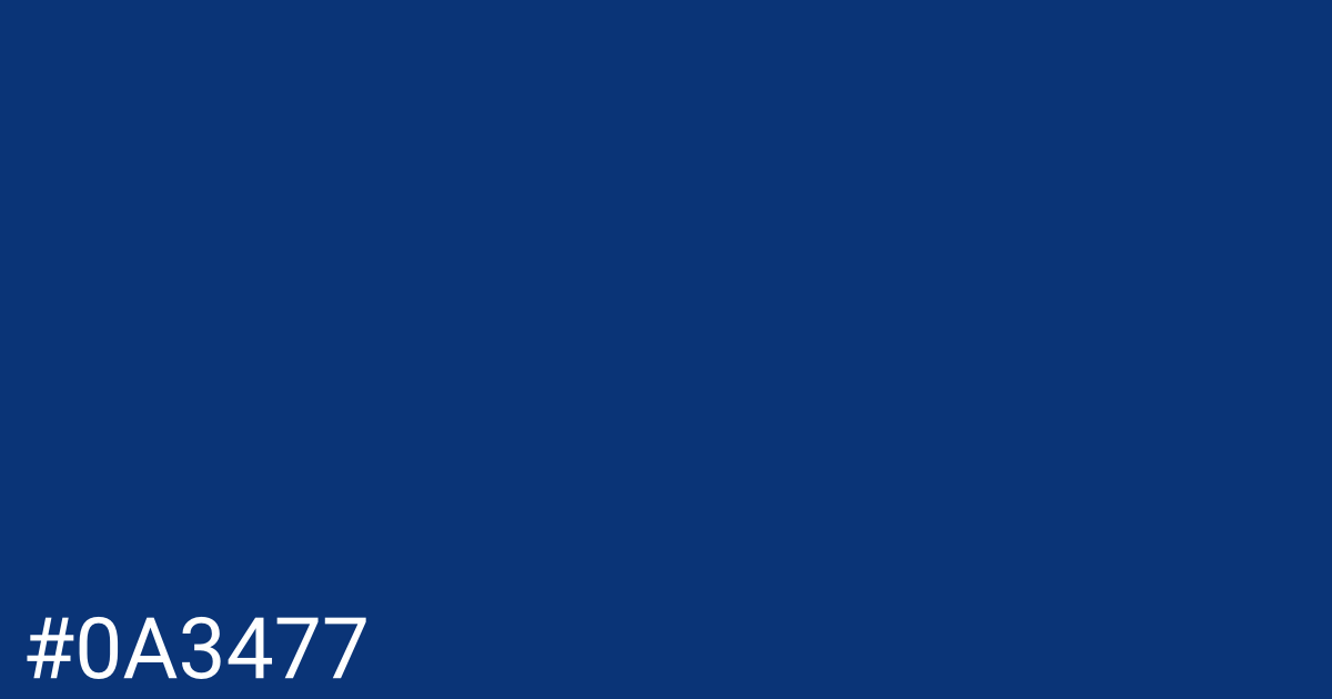 Hex color #0a3477 graphic