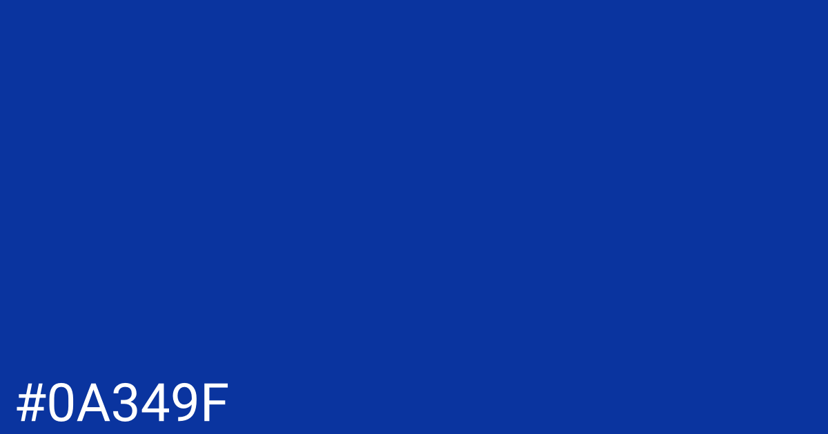 Hex color #0a349f graphic