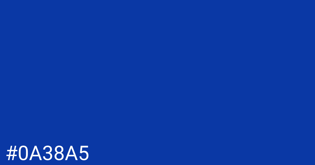 Hex color #0a38a5 graphic