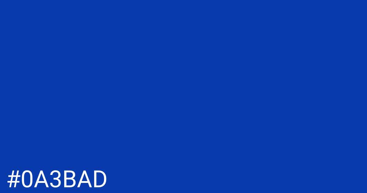 Hex color #0a3bad graphic