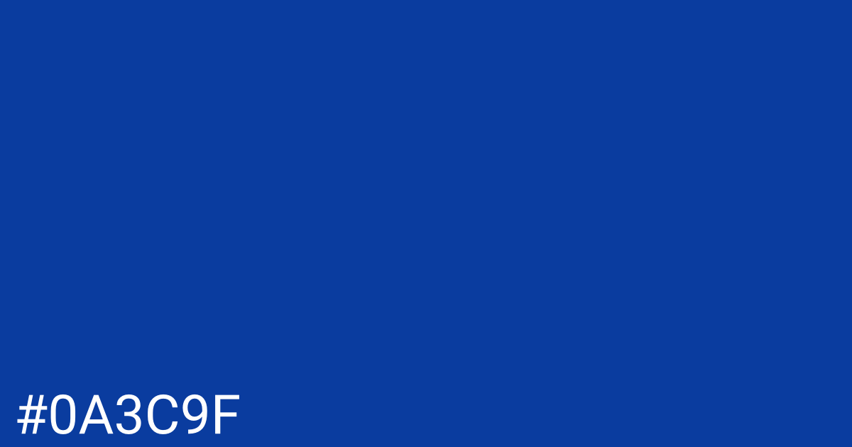 Hex color #0a3c9f graphic