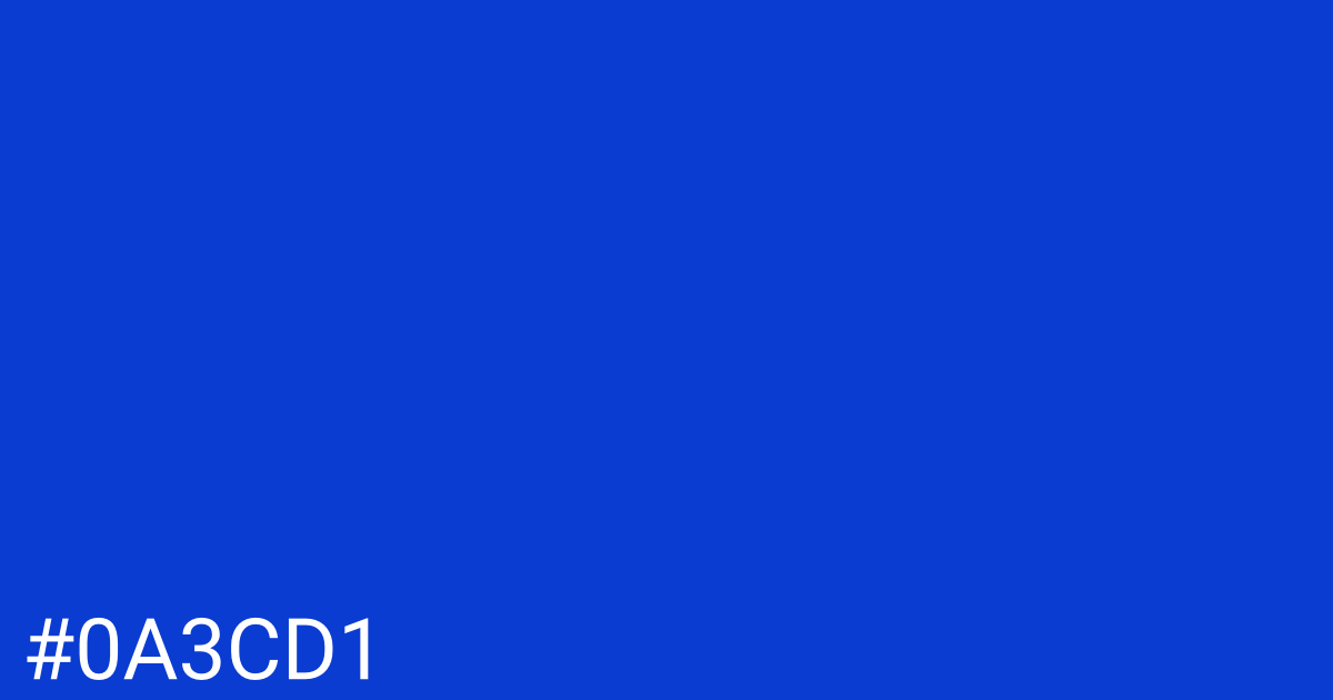 Hex color #0a3cd1 graphic