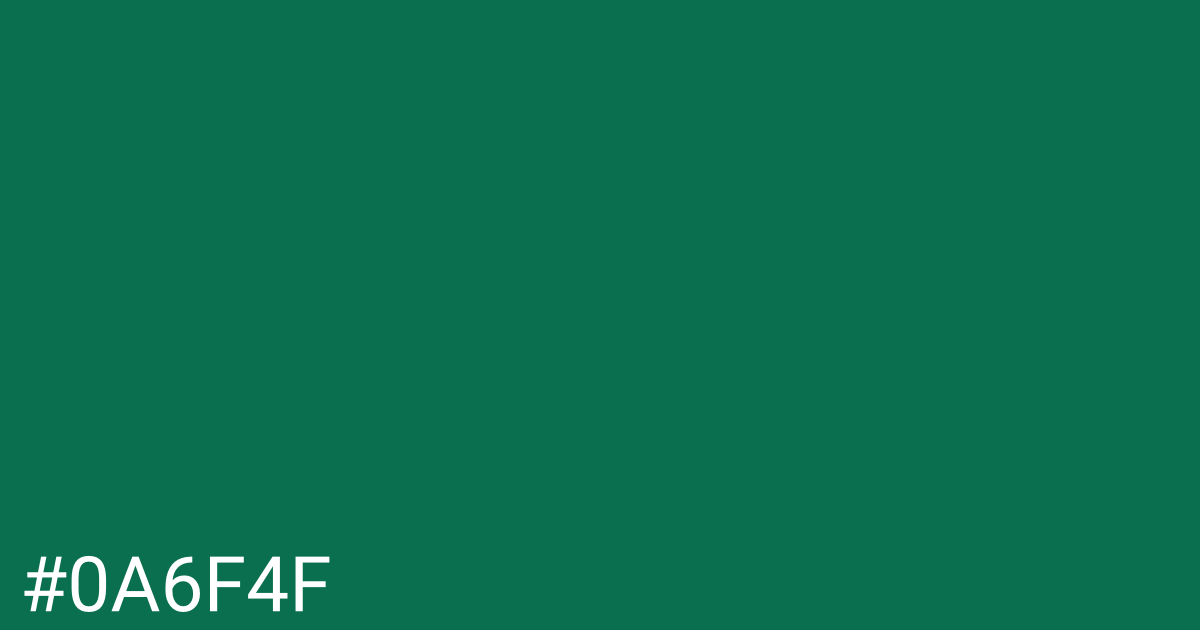 Hex color #0a6f4f graphic