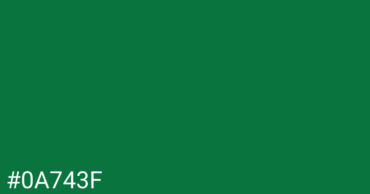 Hex color #0a743f graphic