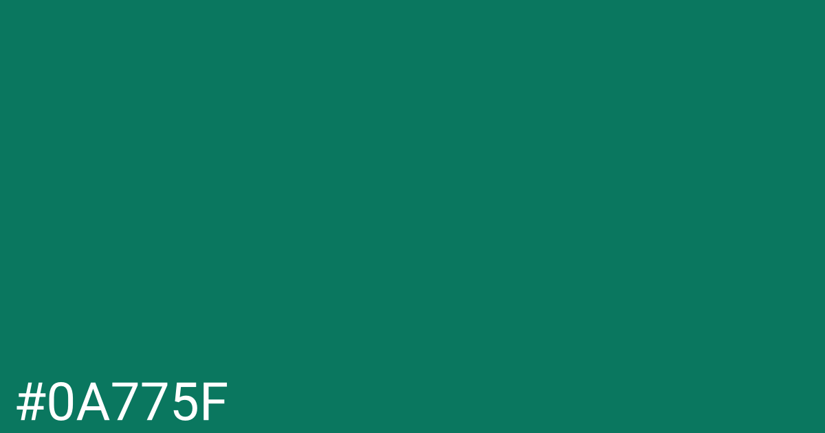 Hex color #0a775f graphic