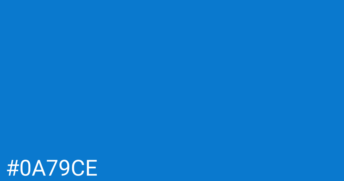 Hex color #0a79ce graphic
