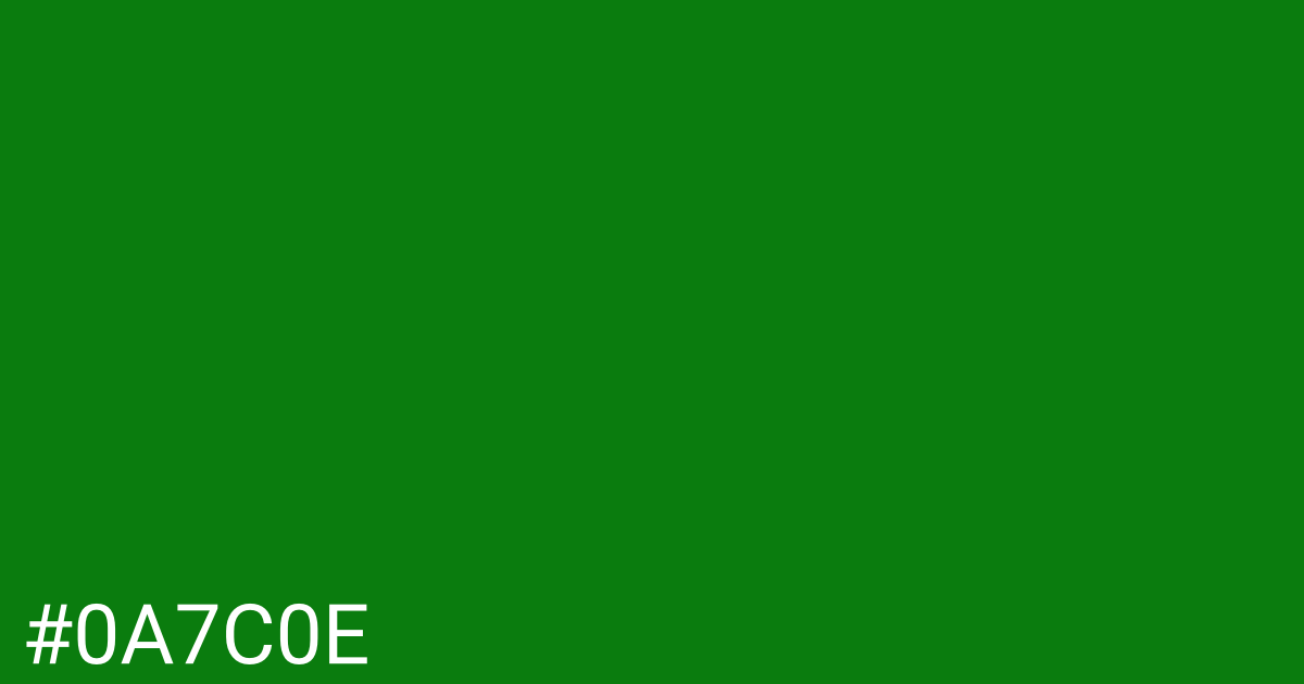 Hex color #0a7c0e graphic