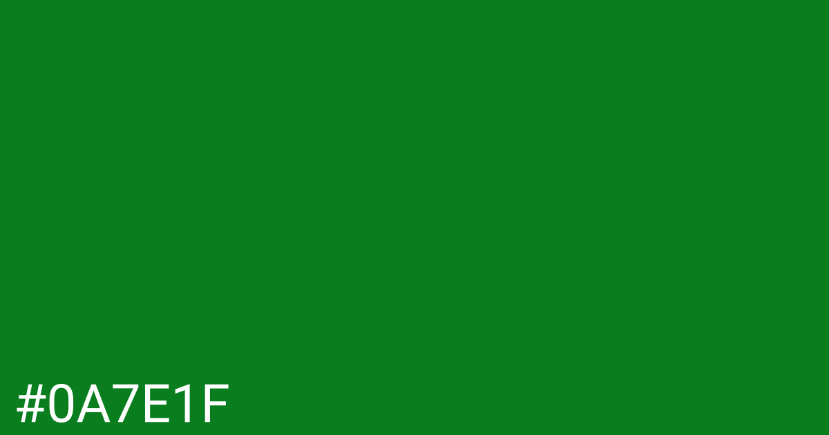 Hex color #0a7e1f graphic