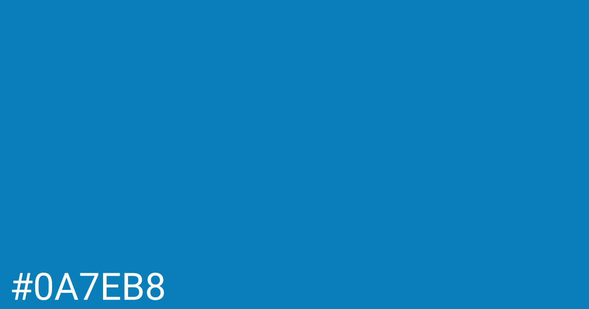 Hex color #0a7eb8 graphic