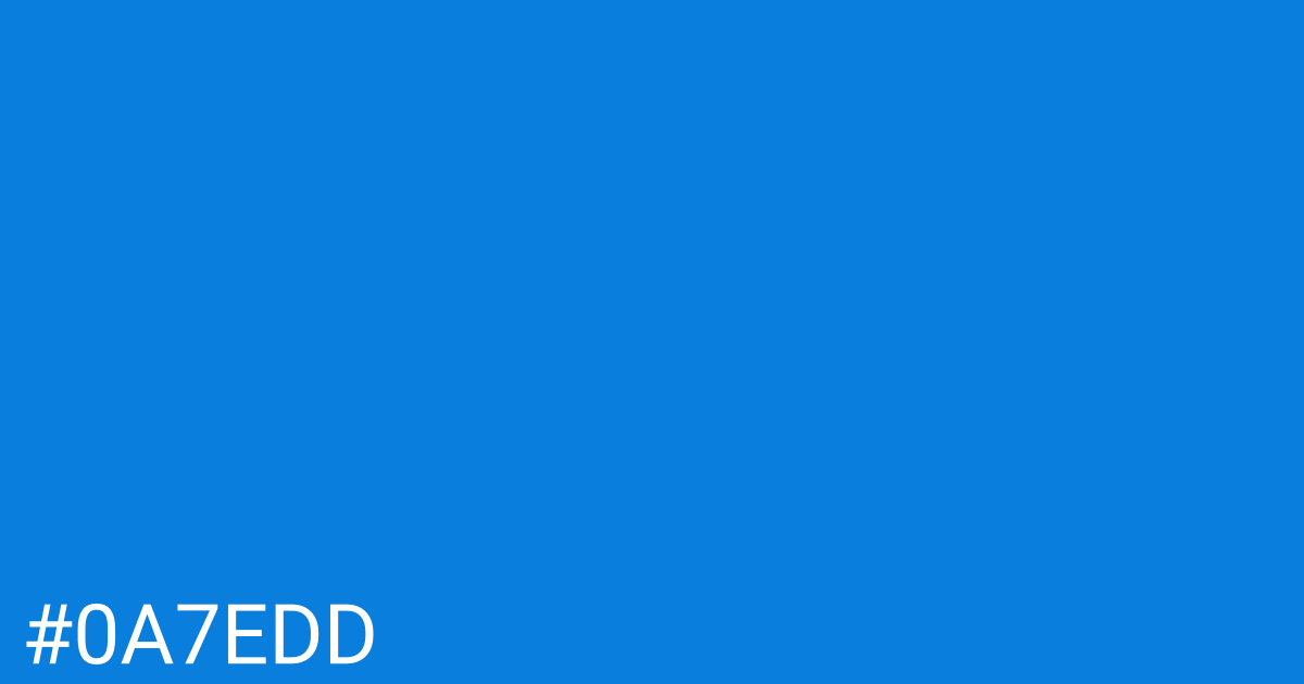 Hex color #0a7edd graphic