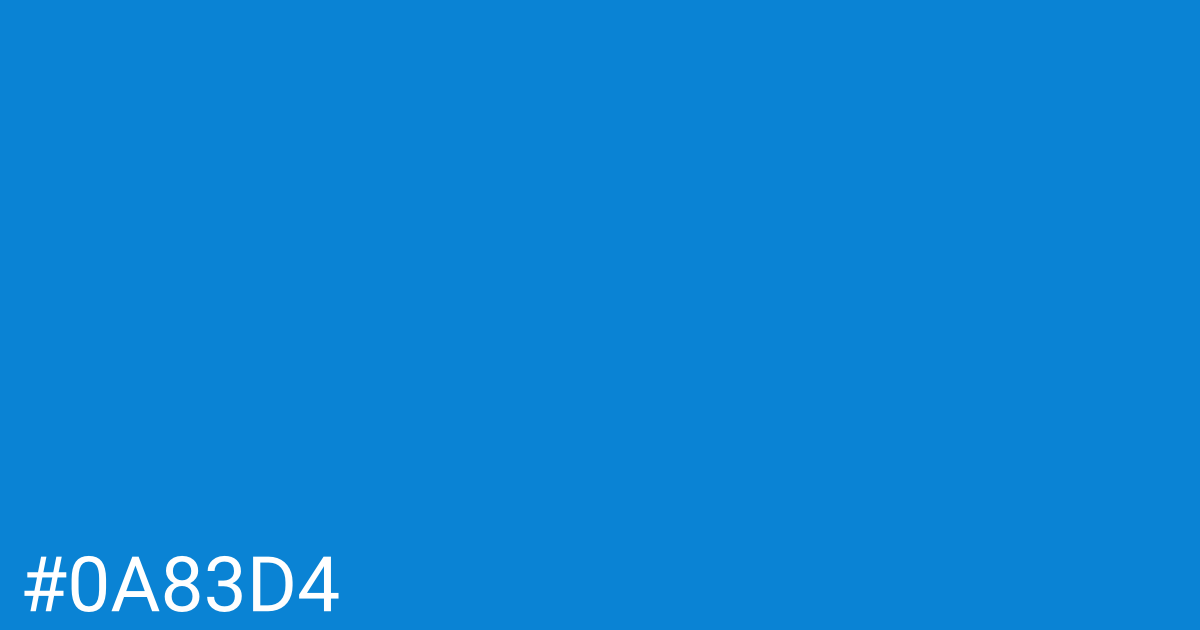 Hex color #0a83d4 graphic