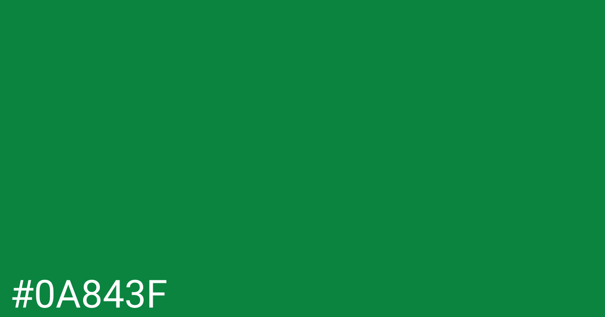 Hex color #0a843f graphic