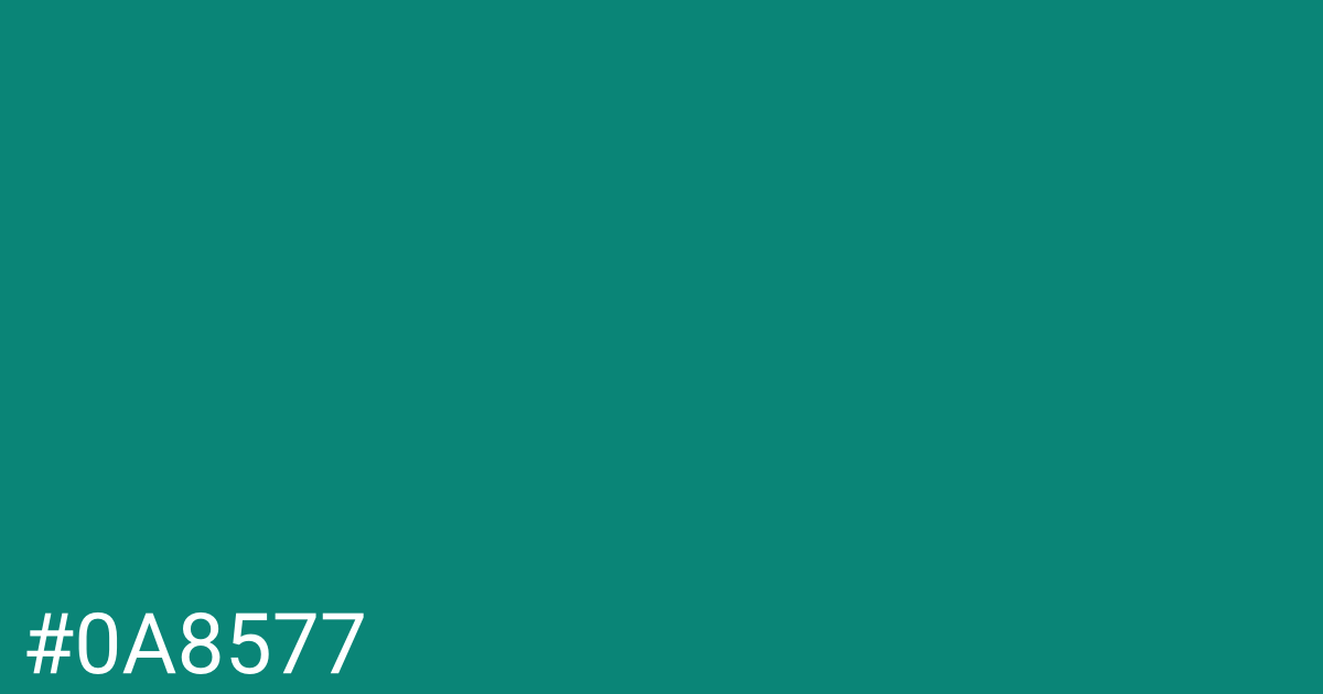 Hex color #0a8577 graphic