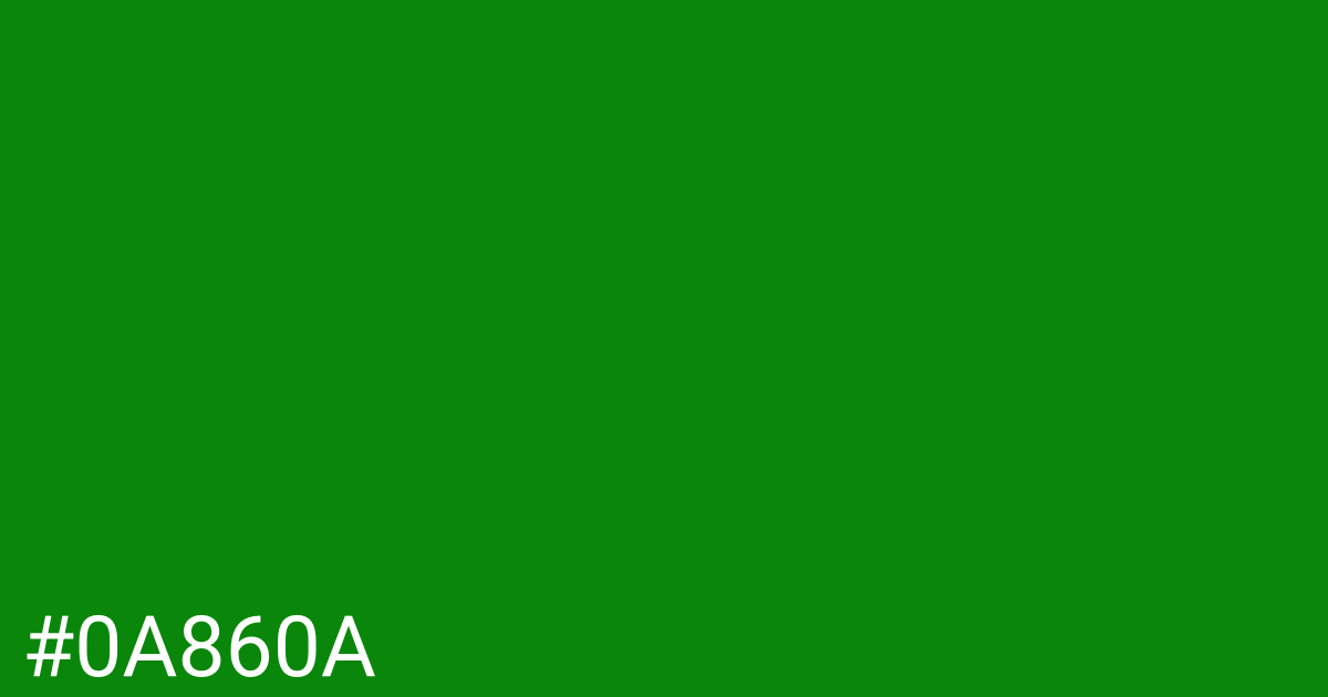 Hex color #0a860a graphic