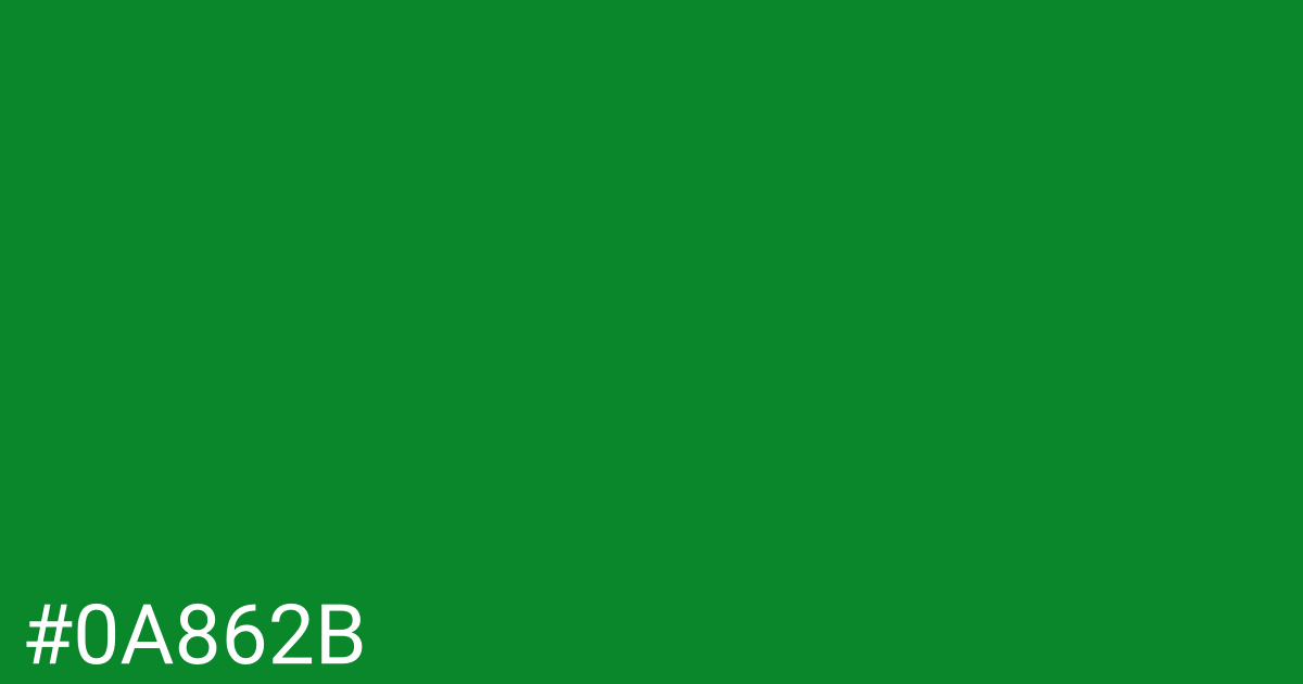 Hex color #0a862b graphic