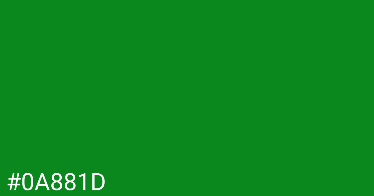 Hex color #0a881d graphic