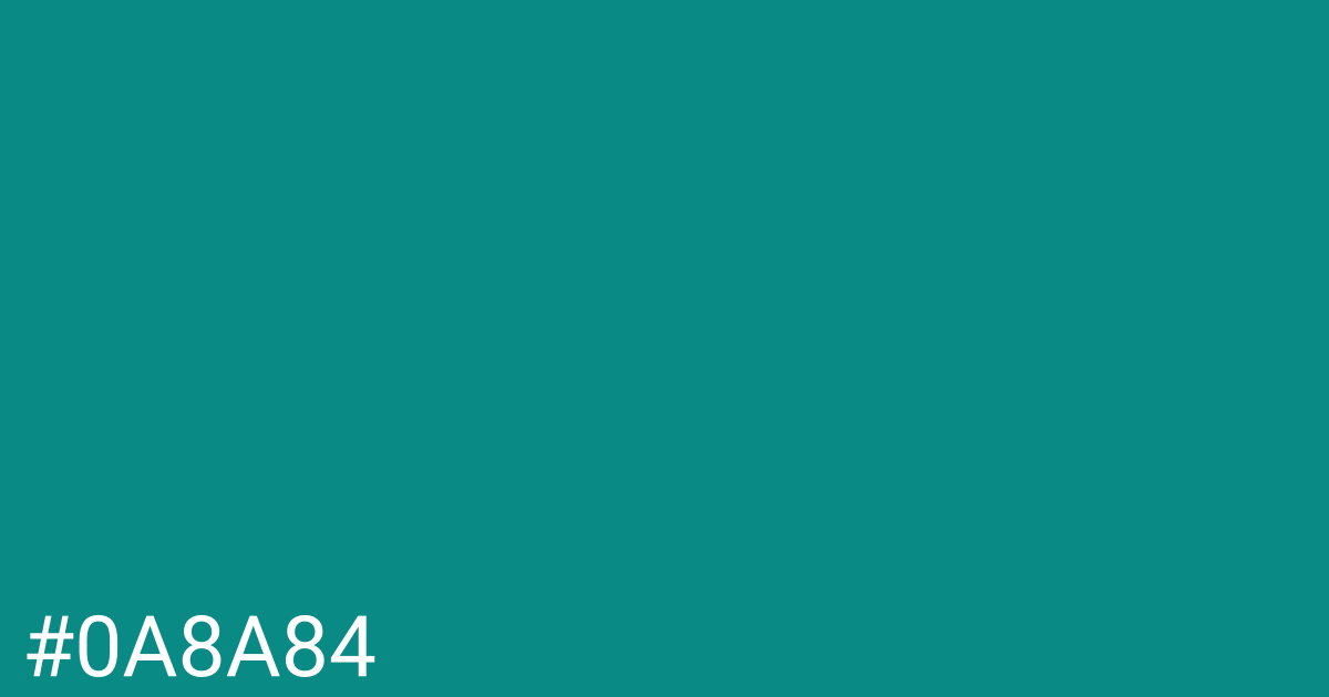 Hex color #0a8a84 graphic