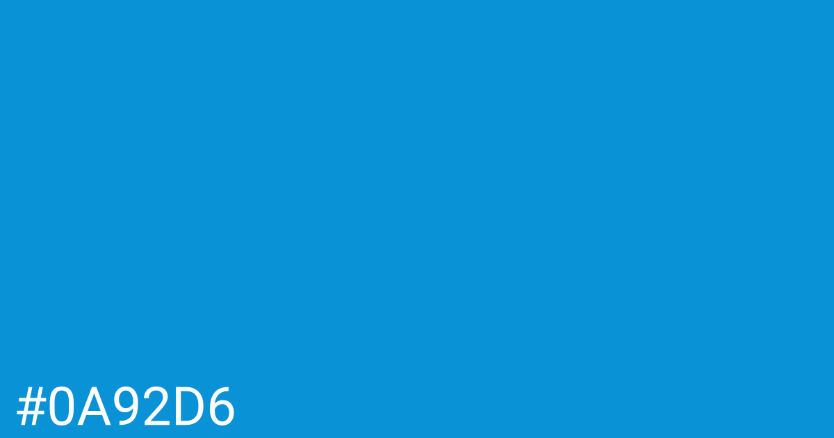 Hex color #0a92d6 graphic