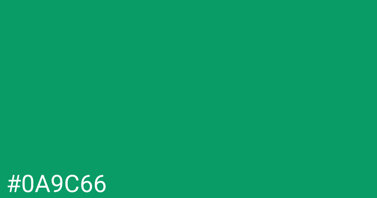Hex color #0a9c66 graphic