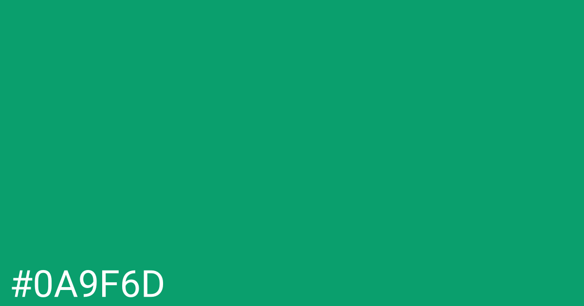 Hex color #0a9f6d graphic