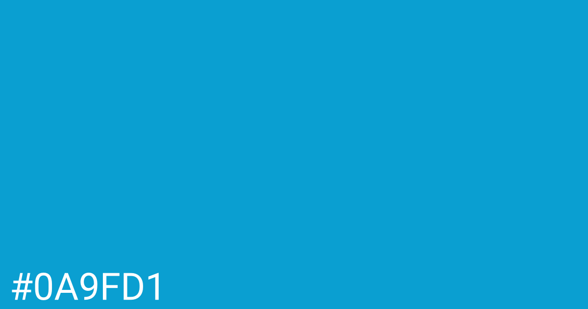 Hex color #0a9fd1 graphic