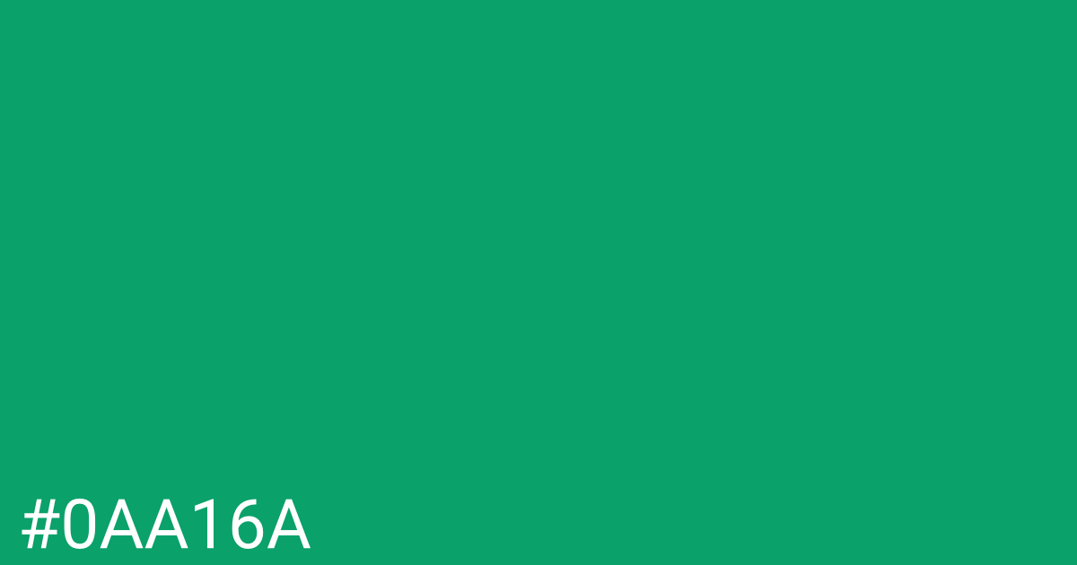 Hex color #0aa16a graphic