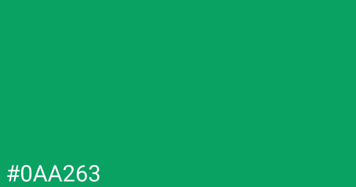 Hex color #0aa263 graphic