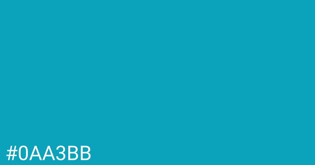 Hex color #0aa3bb graphic