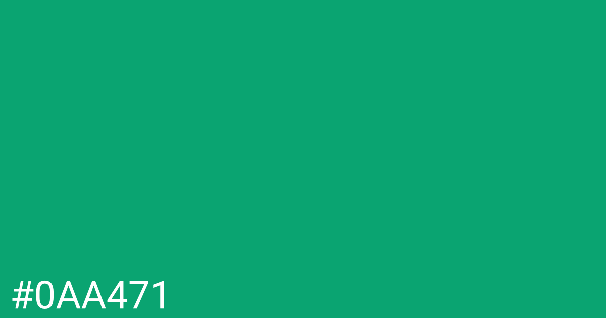 Hex color #0aa471 graphic