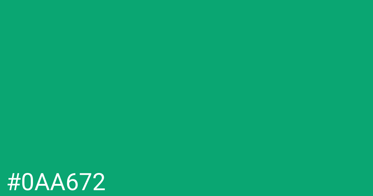 Hex color #0aa672 graphic
