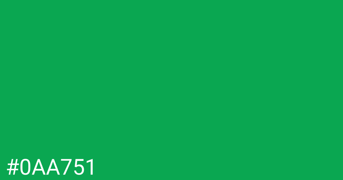 Hex color #0aa751 graphic