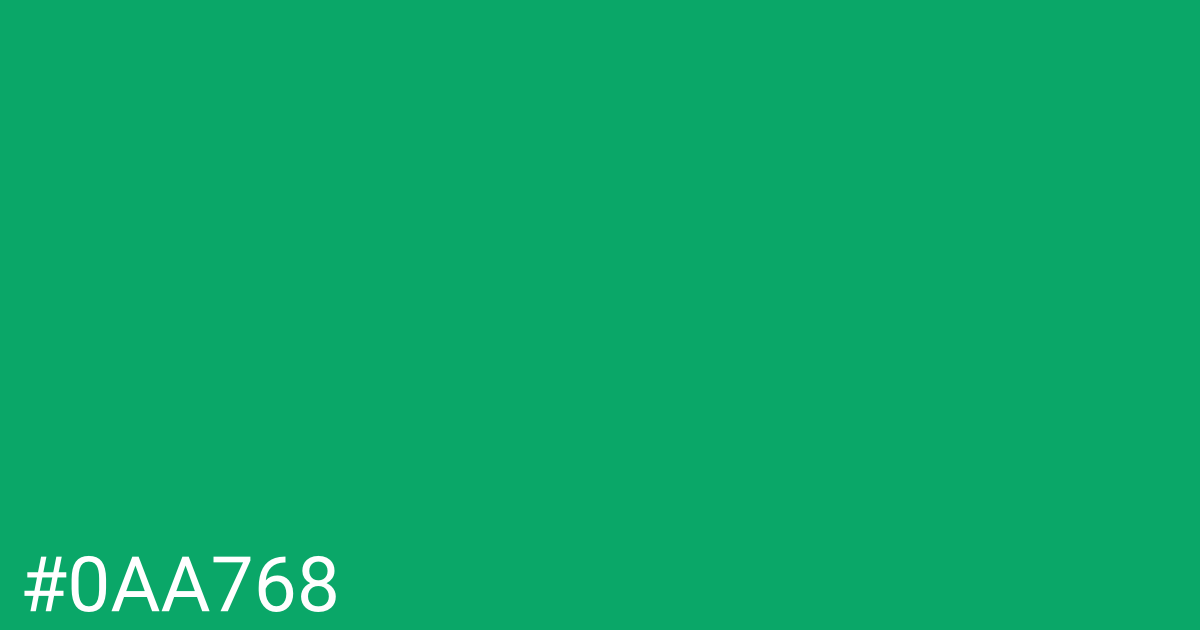 Hex color #0aa768 graphic