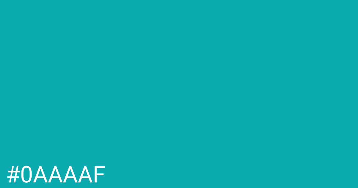Hex color #0aaaaf graphic