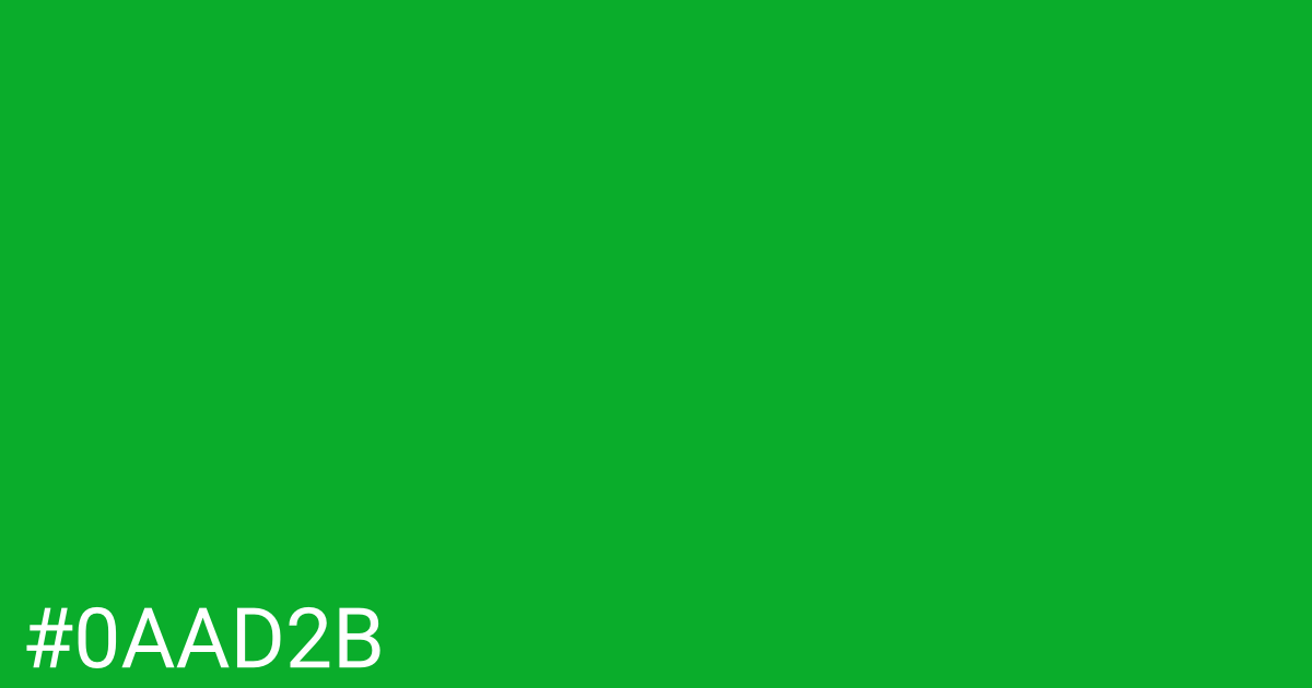 Hex color #0aad2b graphic