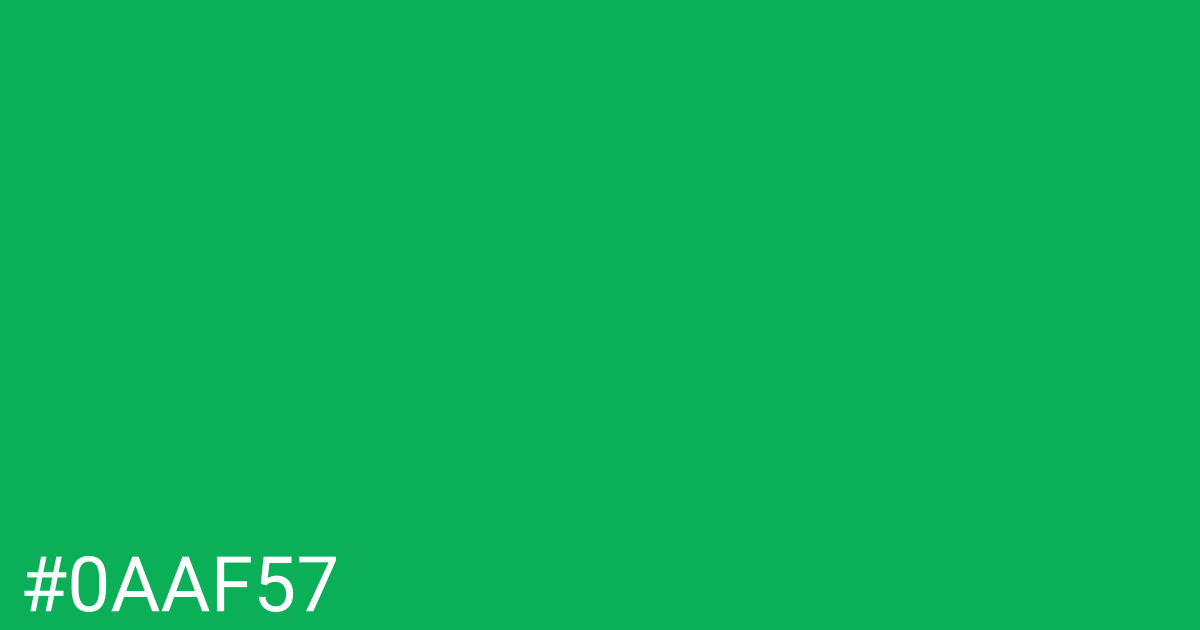 Hex color #0aaf57 graphic