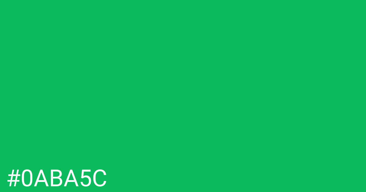 Hex color #0aba5c graphic