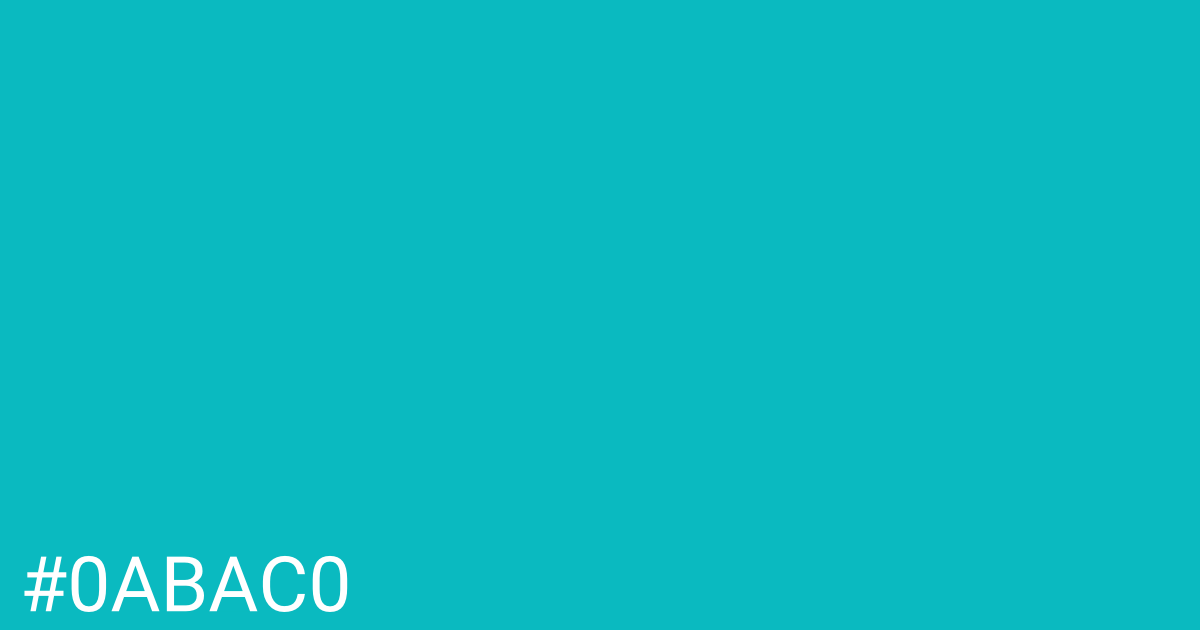 Hex color #0abac0 graphic