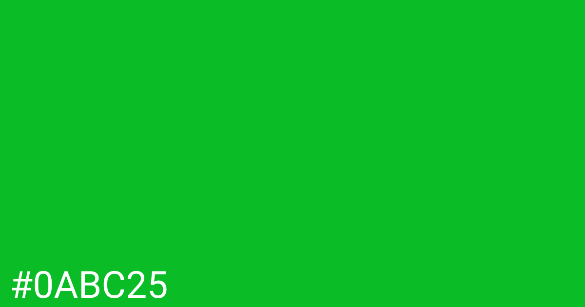 Hex color #0abc25 graphic
