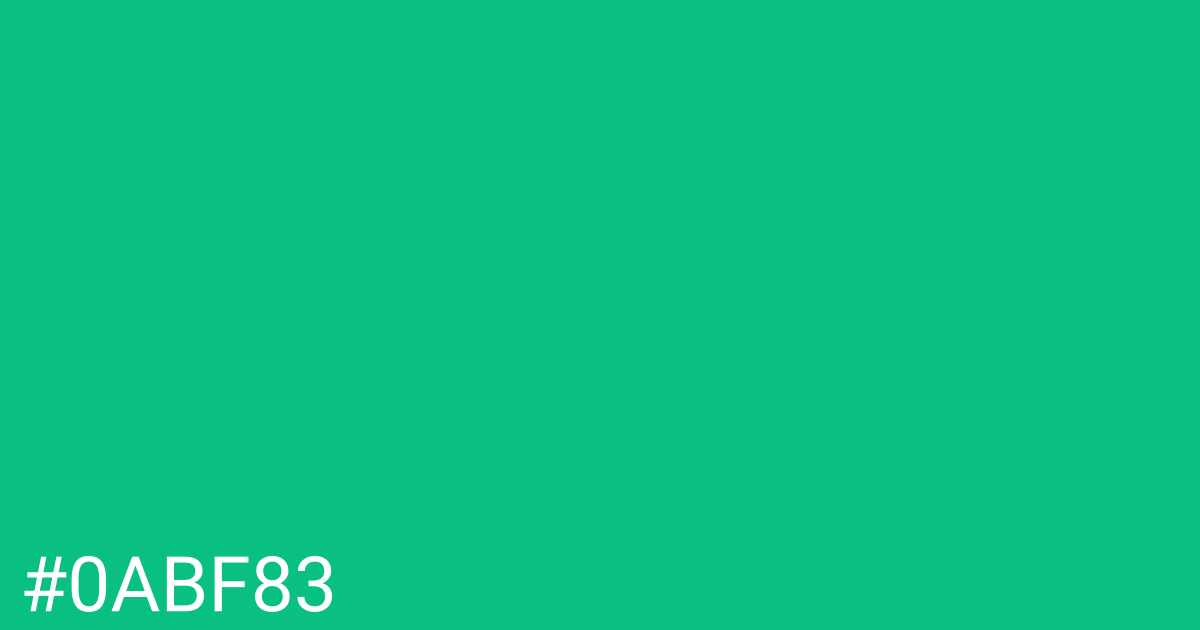 Hex color #0abf83 graphic