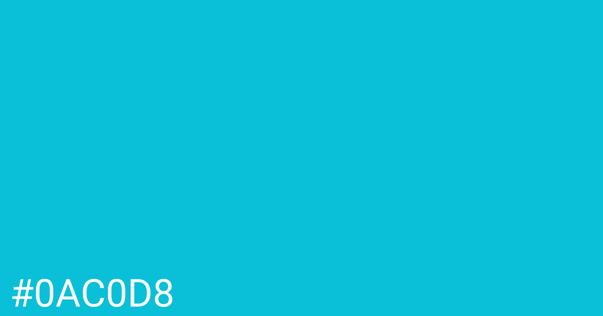 Hex color #0ac0d8 graphic