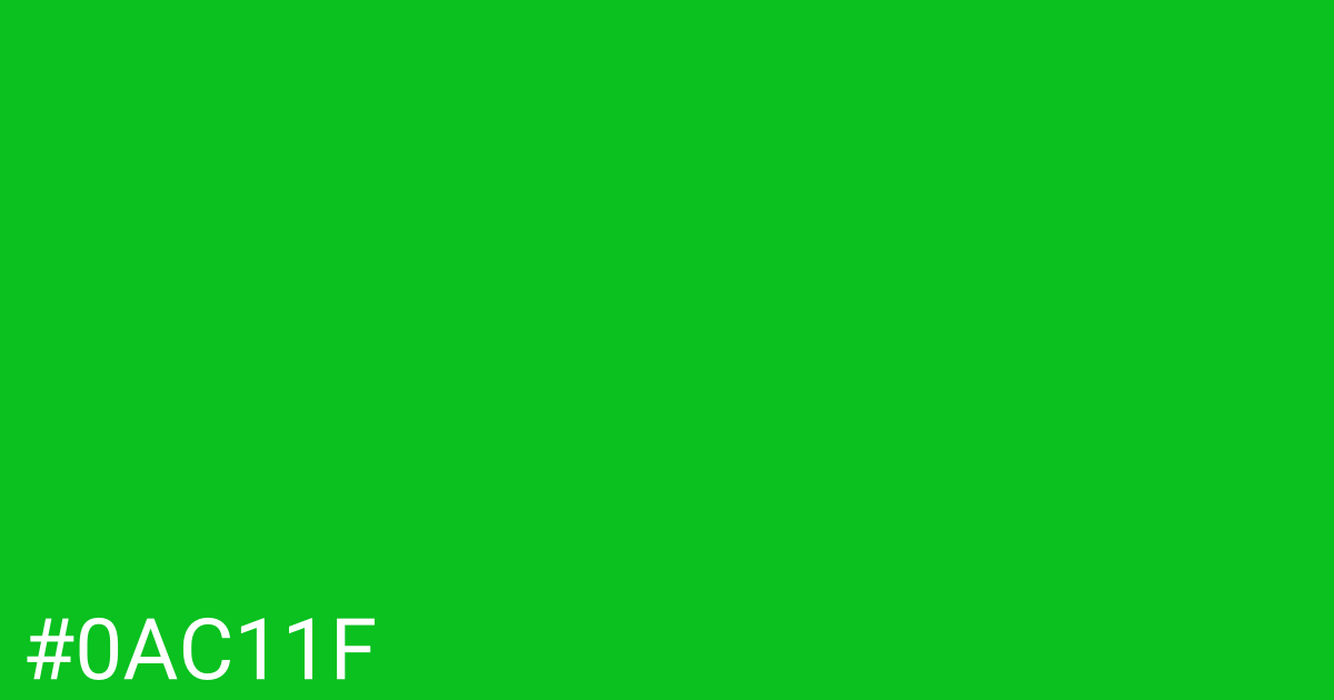 Hex color #0ac11f graphic