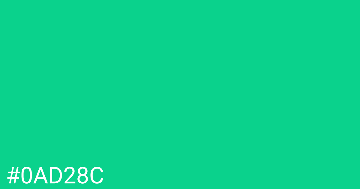 Hex color #0ad28c graphic