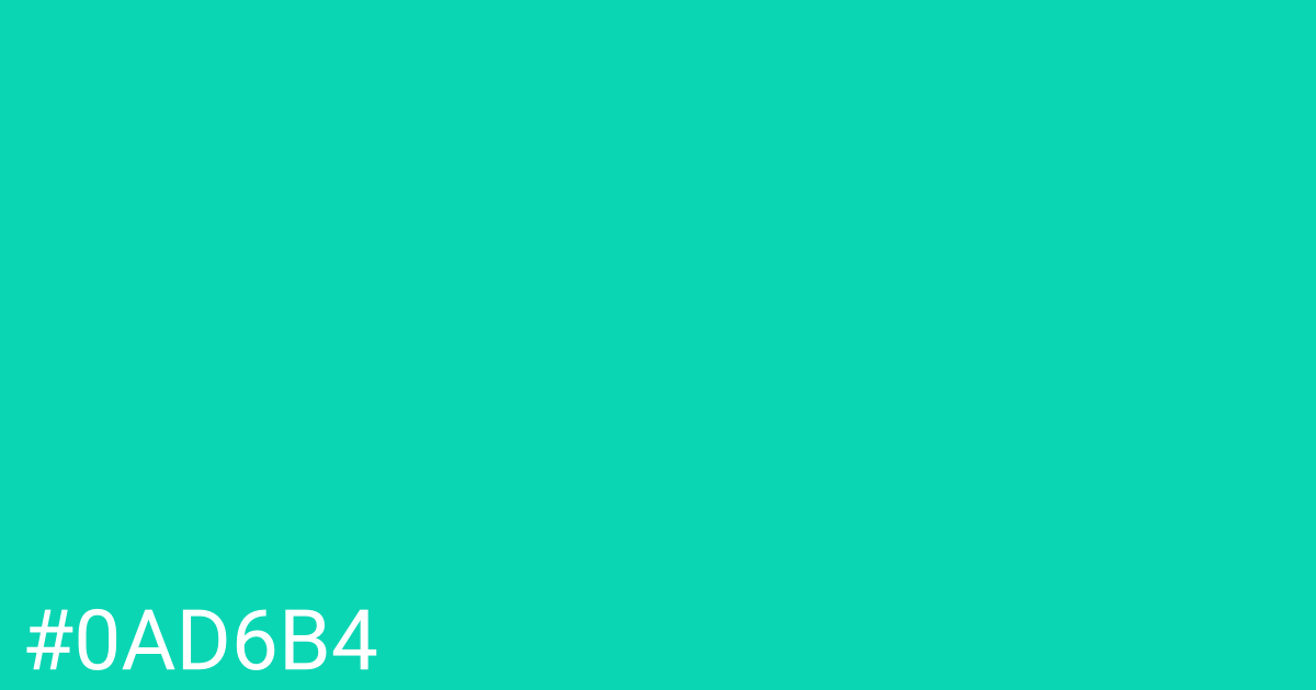 Hex color #0ad6b4 graphic