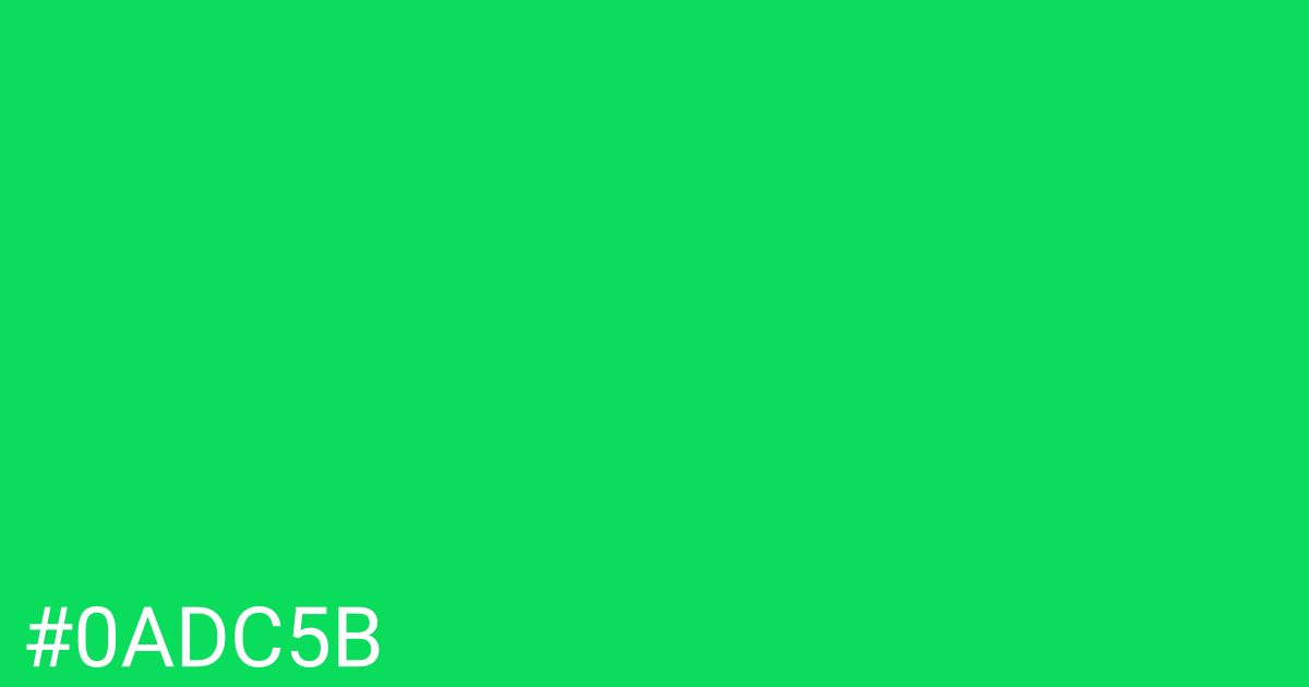 Hex color #0adc5b graphic