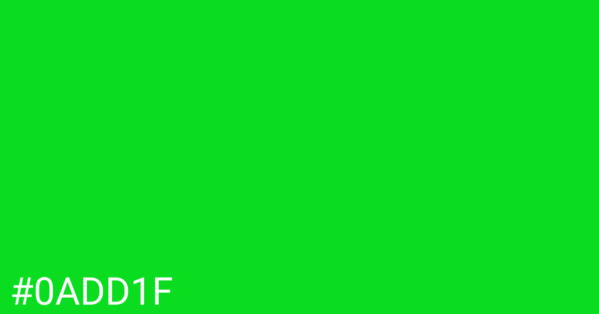 Hex color #0add1f graphic