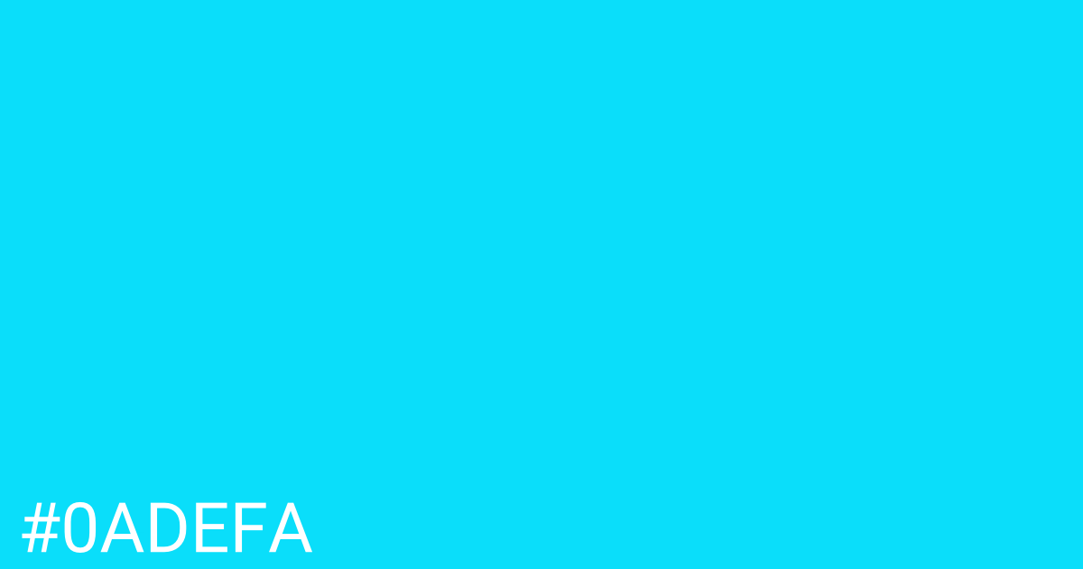 Hex color #0adefa graphic