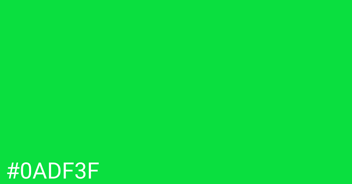 Hex color #0adf3f graphic