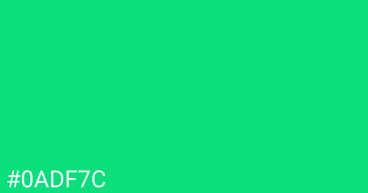 Hex color #0adf7c graphic