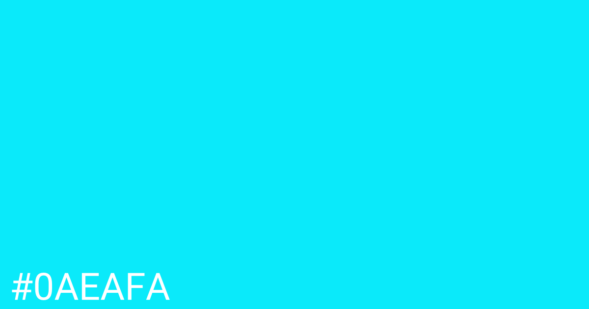 Hex color #0aeafa graphic